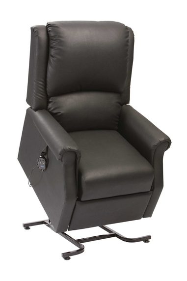Chicago Petite Riser Recliner in Black - raised