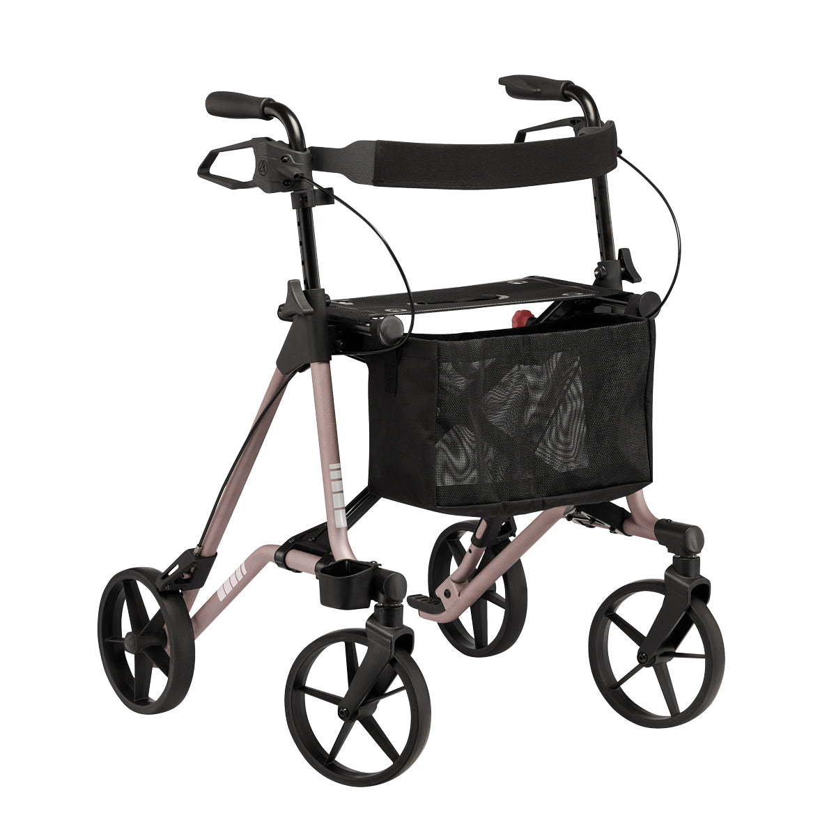 Dietz TAiMA M-E rollator in Terrarosa, angled front view