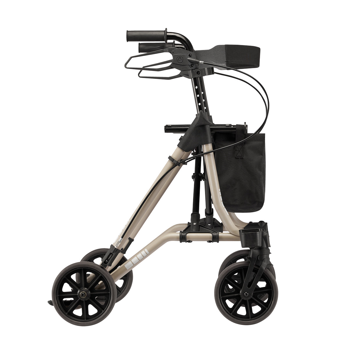 Dietz TAiMA M2 lightweight rollator in sandstone, side view
