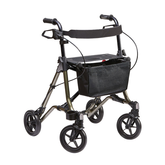 Dietz TAiMA M-GT lightweight rollator in Reseda Green, angled front view