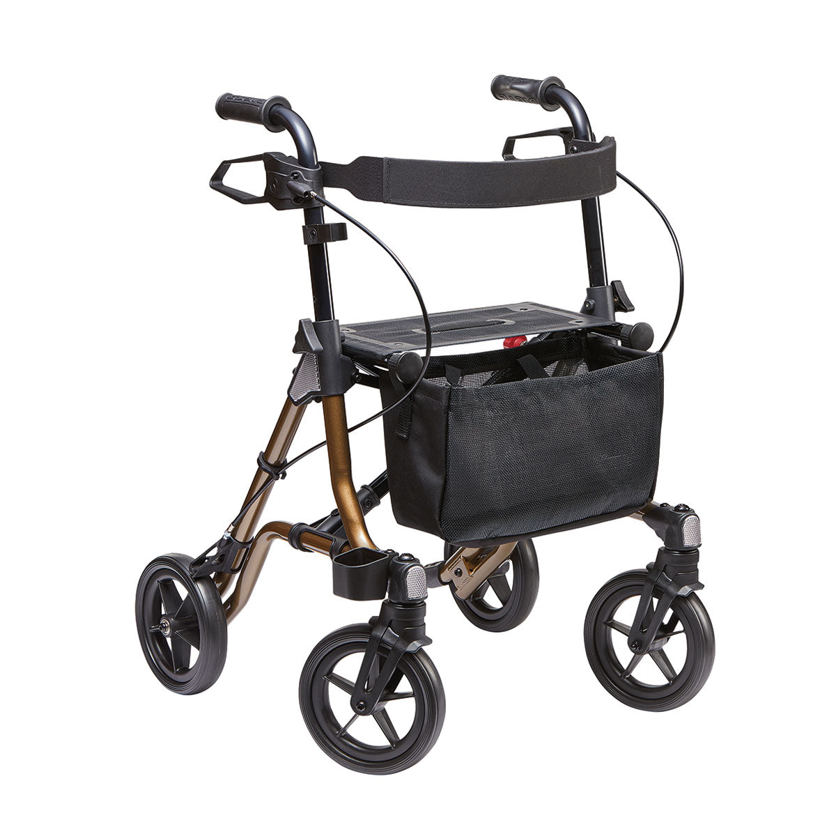 Dietz TAiMA S-GT compact lightweight rollator in Sepia Metallic, angled front view