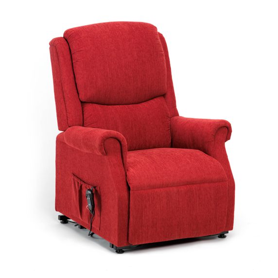 Drive Indiana Petite Single Motor Riser Recliner in Berry