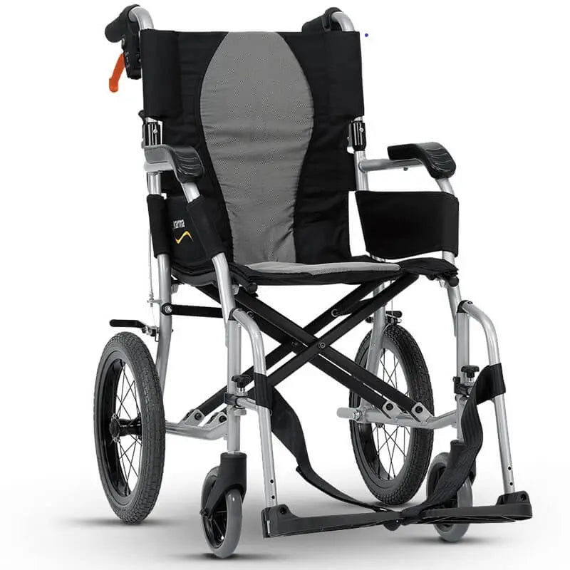 Karma Ergo Lite 2 Transit wheelchair, front three-quarter view