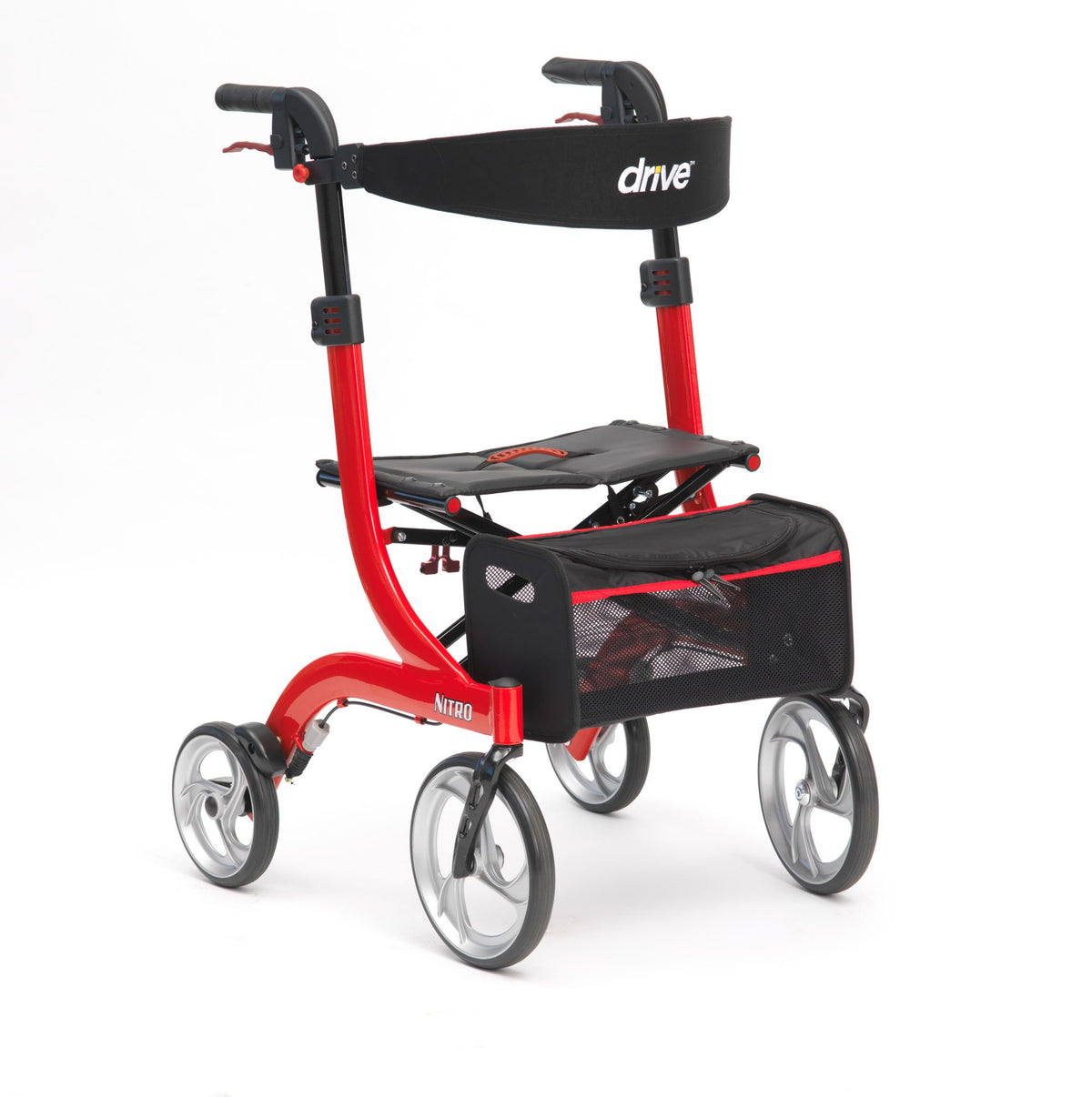 Drive Nitro 4 Wheel Rollator - full view
