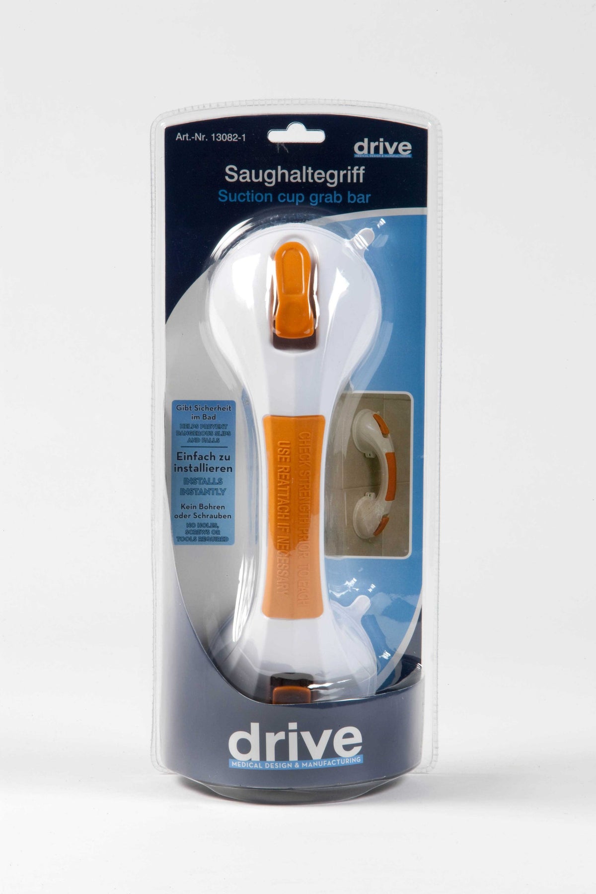 Drive Medical Suction Cup Grab Bar 12 inch retail packaging