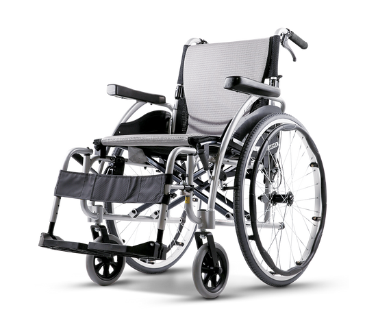 Karma S-Ergo 115 self-propel wheelchair, side view with 24 inch rear wheels