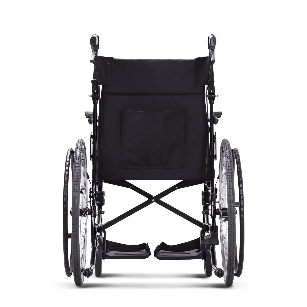 Karma Sparrow 2 SP wheelchair, back view showing foldable backrest