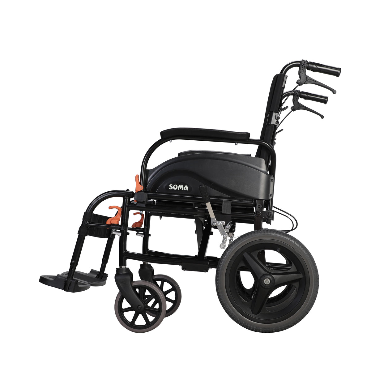 Karma Agile self-propel wheelchair, side view with 24 inch rear wheels