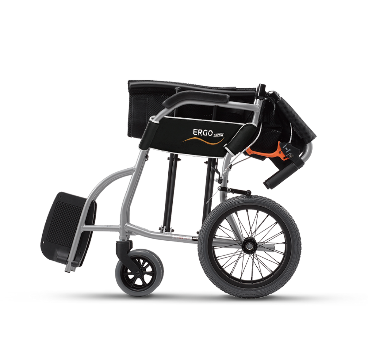 Karma Ergo Lite transit wheelchair, full product view