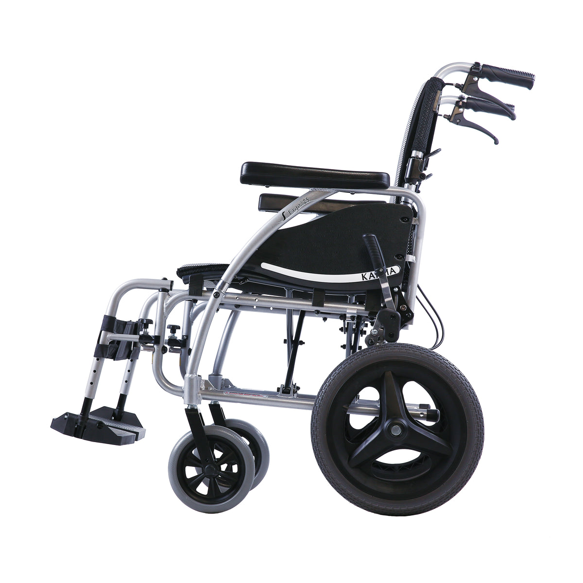 Karma Ergo 125 Transit wheelchair, angled view