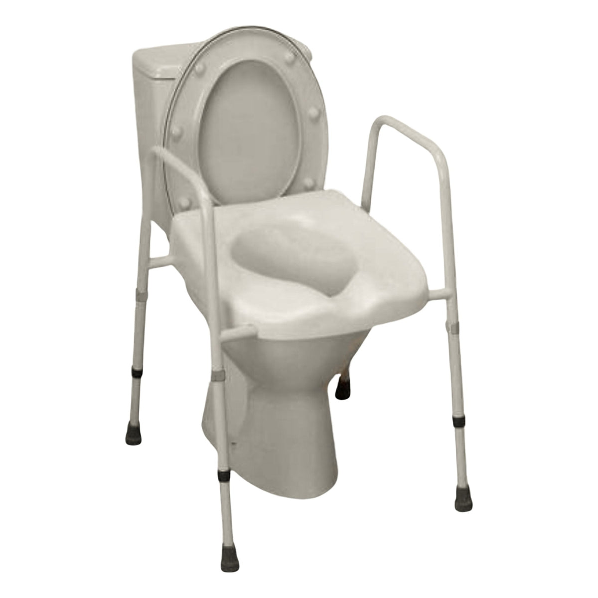 Drive Medical Height Adjustable Raised Toilet Seat and Frame angle