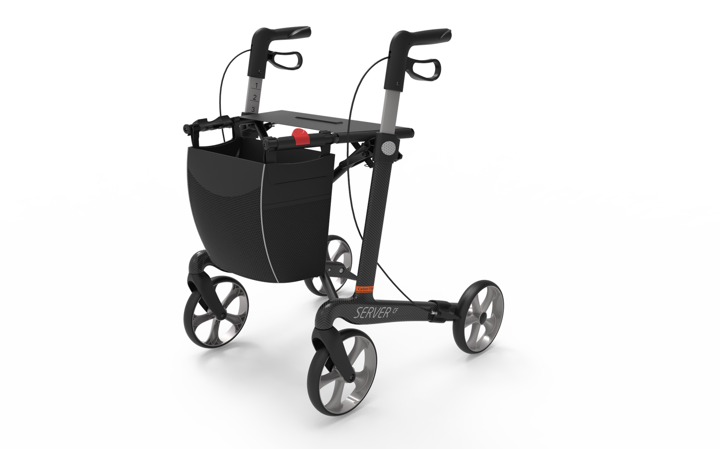 Rehasense Athlon SL Carbon Rollator - Carbon Racing Red Large 62 cm