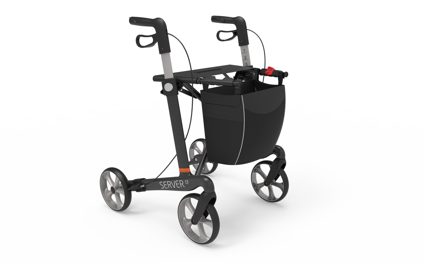 Rehasense Athlon SL Carbon Rollator - Carbon Racing Red Large 62 cm