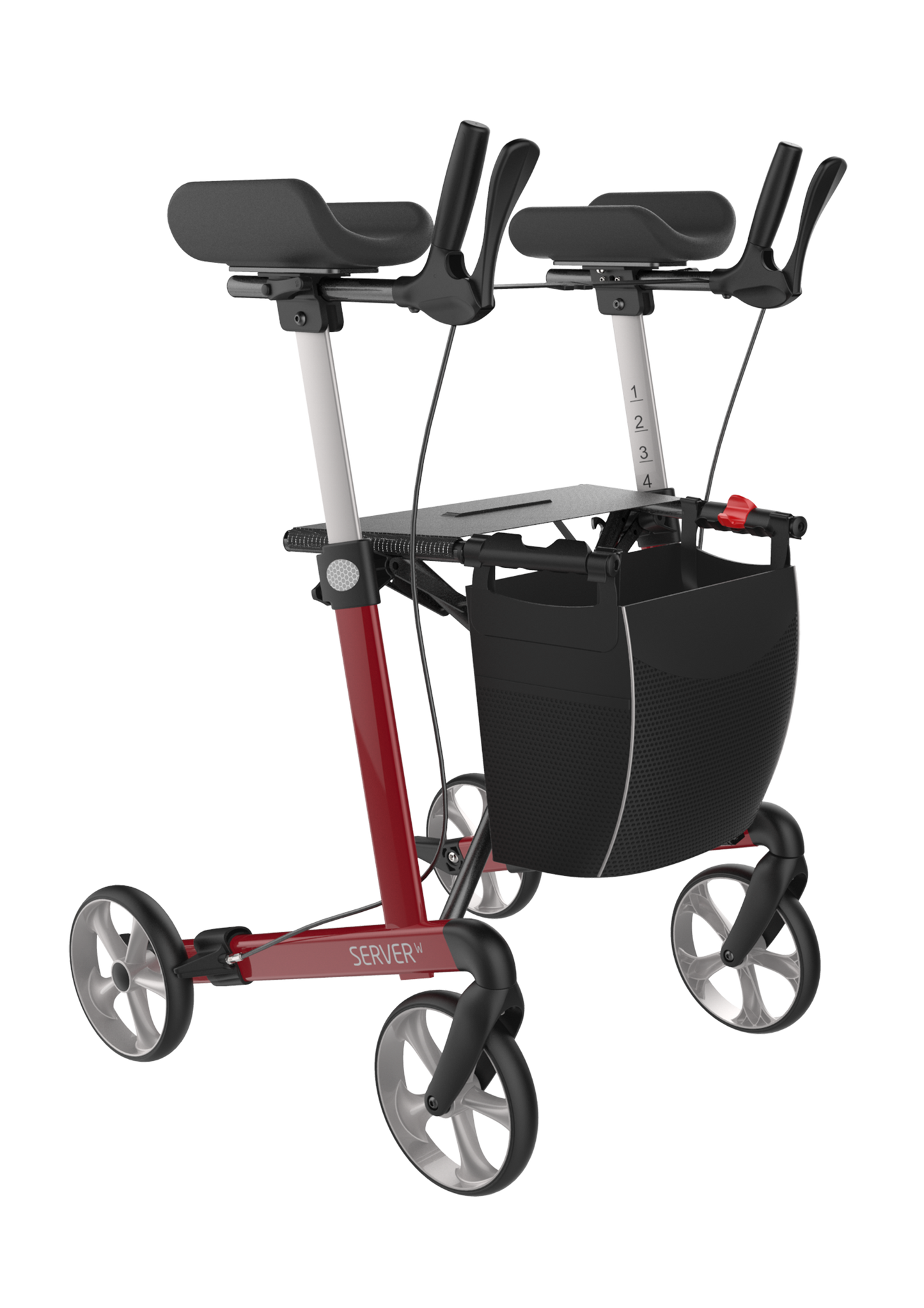 Rehasense Navigator Indoor Forearm Walker - Wine Red Large 62 cm