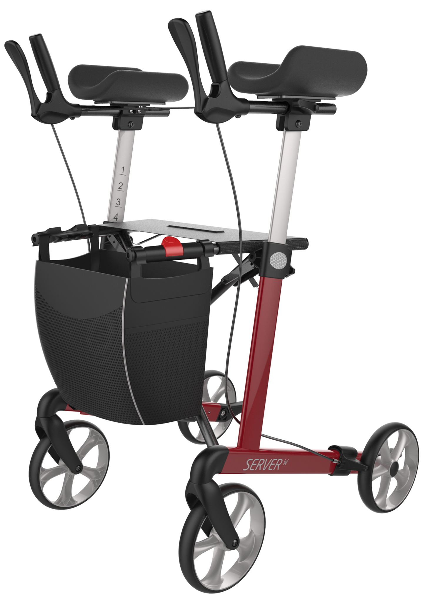 Rehasense Navigator Indoor Forearm Walker - Wine Red Large 62 cm