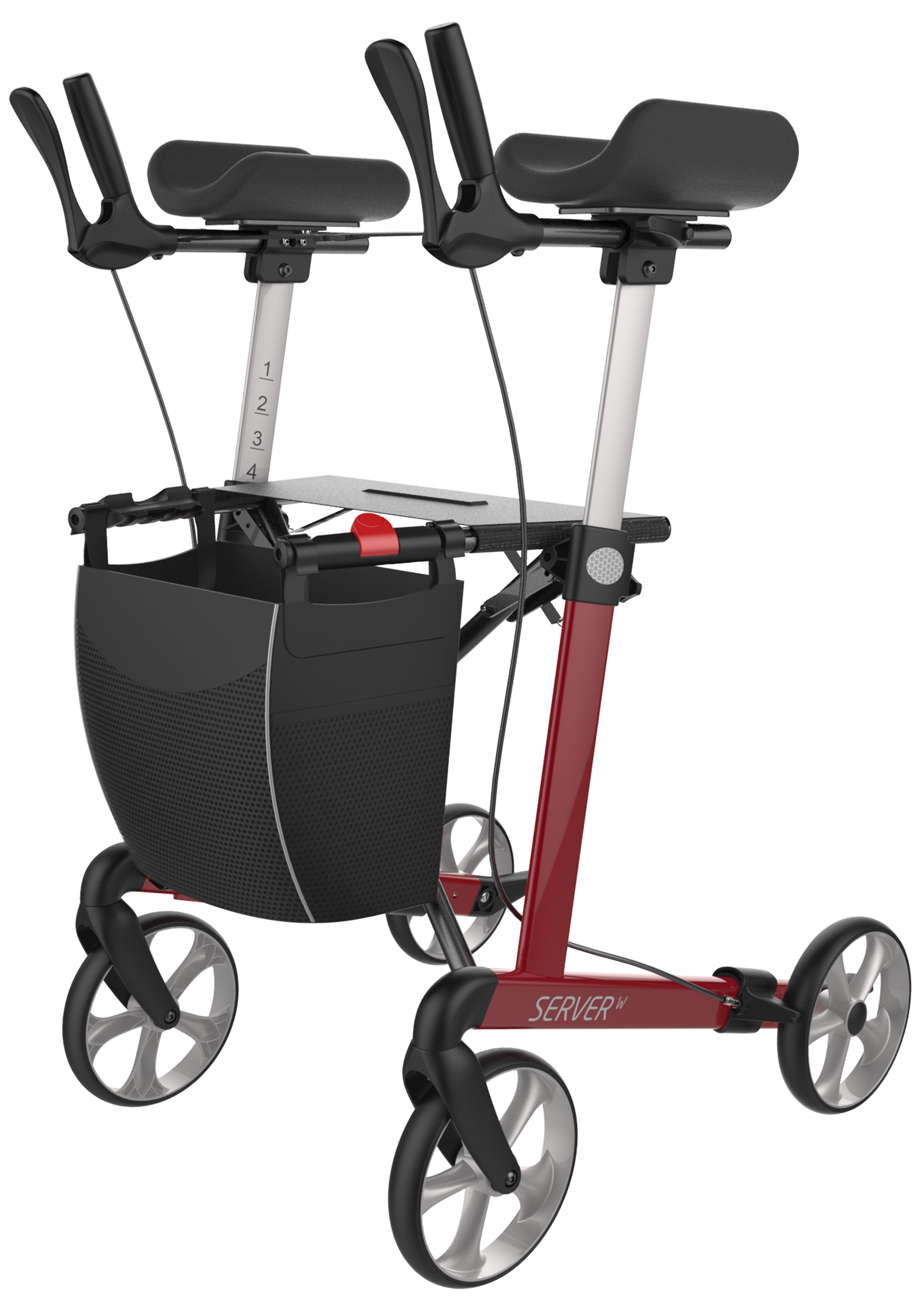 Rehasense Navigator Indoor Forearm Walker - Wine Red Medium 55 cm