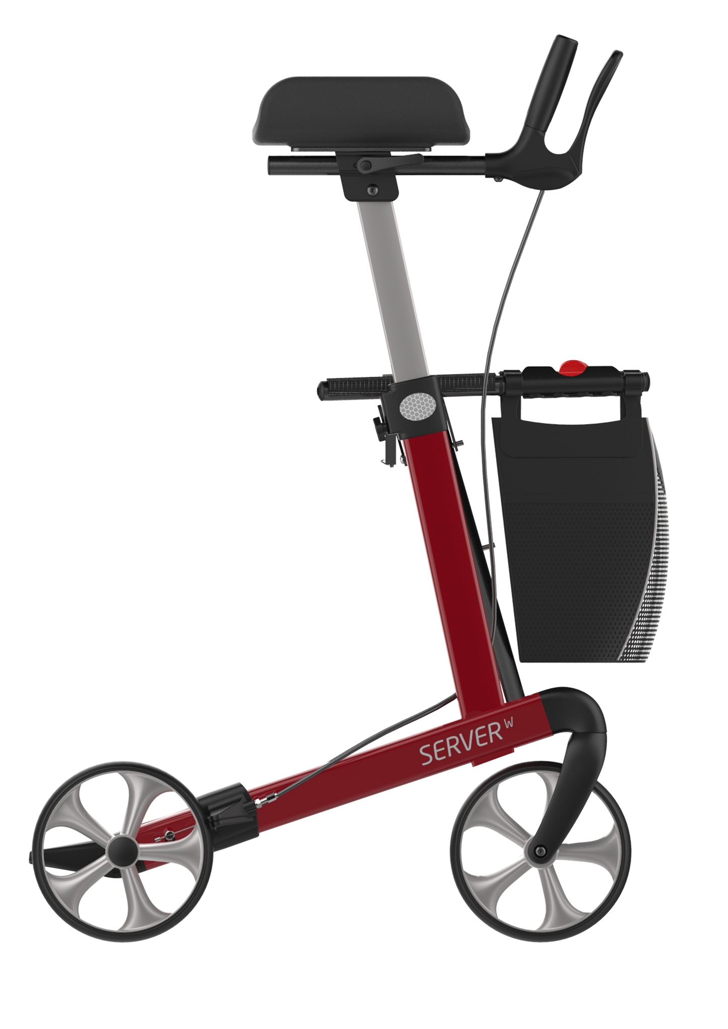Rehasense Navigator Indoor Forearm Walker - Wine Red Medium 55 cm