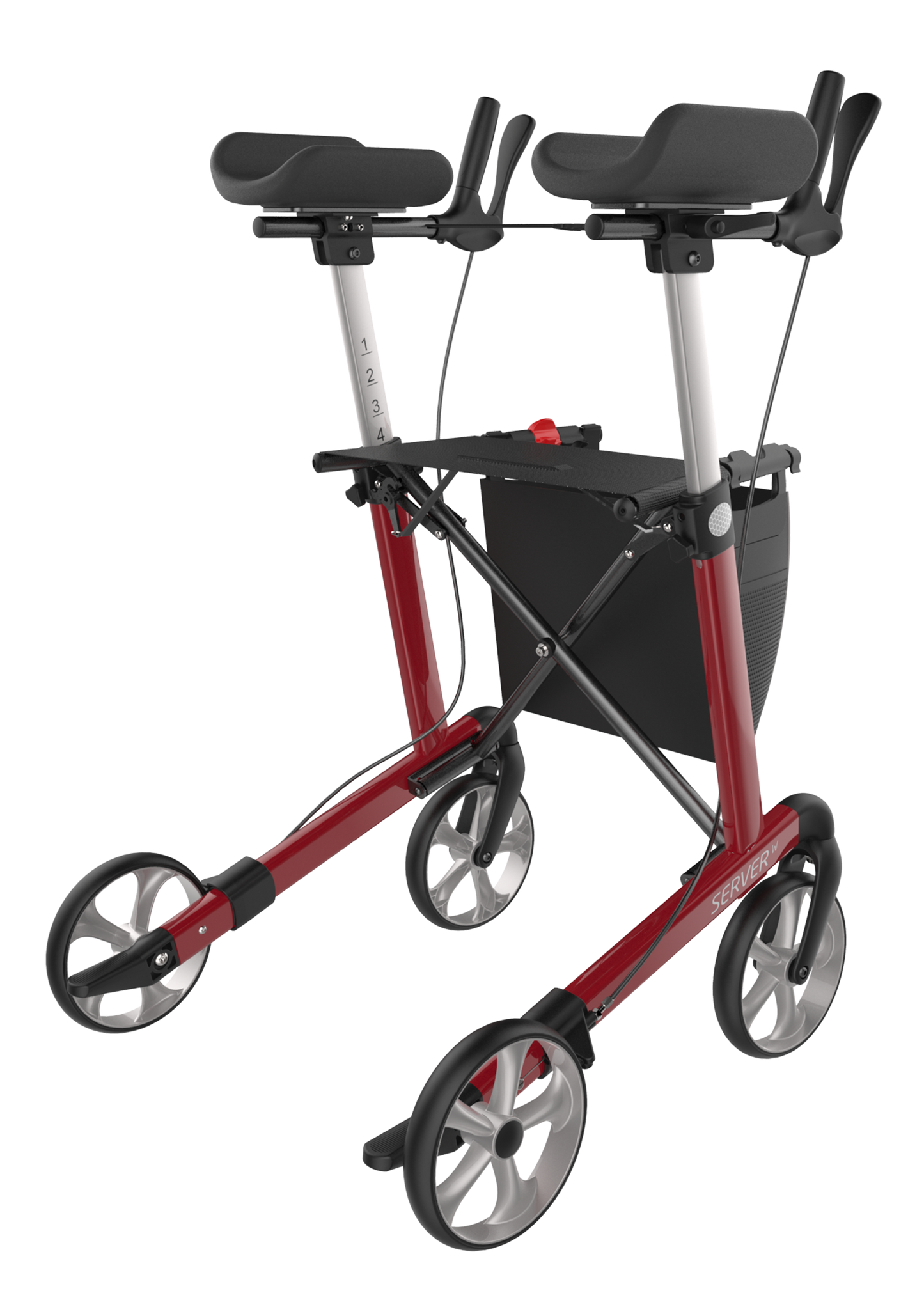 Rehasense Navigator Indoor Forearm Walker - Wine Red Medium 55 cm