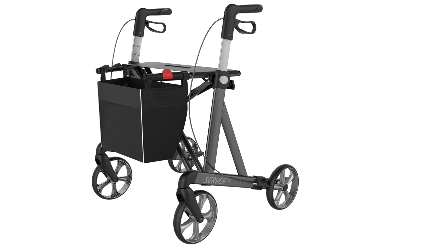 Rehasense Server HD Rollator - Sober Grey Large 62 cm