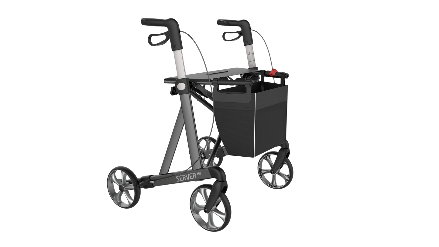 Rehasense Server HD Rollator - Sober Grey Large 62 cm