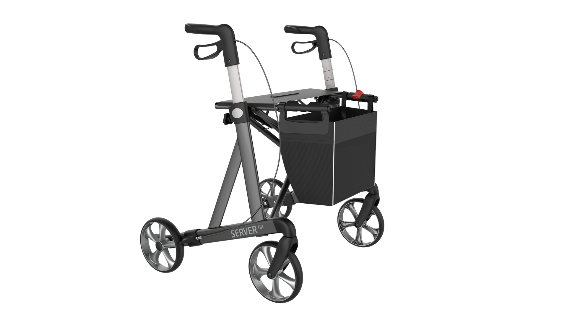Rehasense Server HD Rollator - Sober Grey Large 62 cm