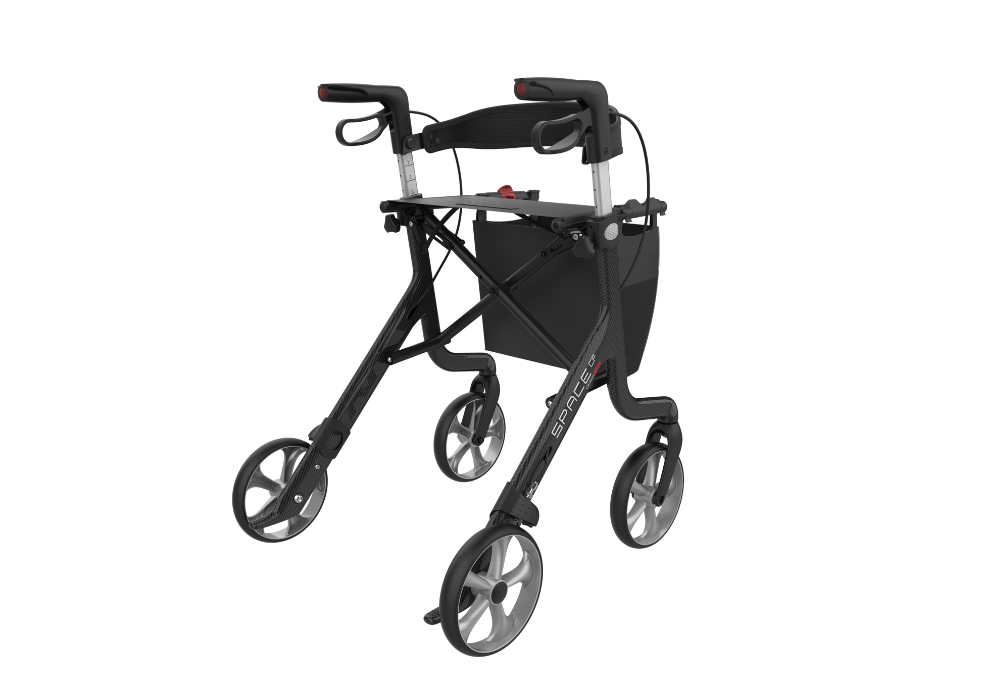 Rehasense Space CF Carbon Rollator - Carbon Black Medium 55 cm