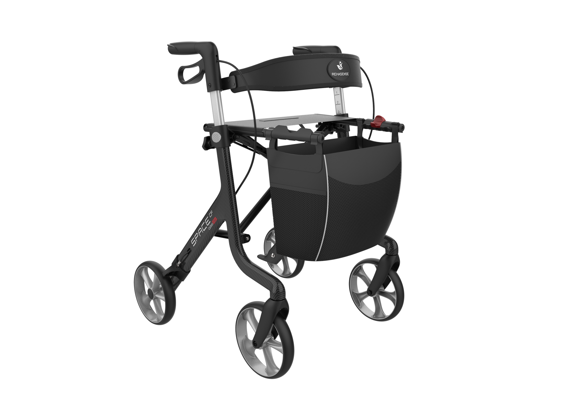 Rehasense Space CF Carbon Rollator - Violet Purple Large 60 cm